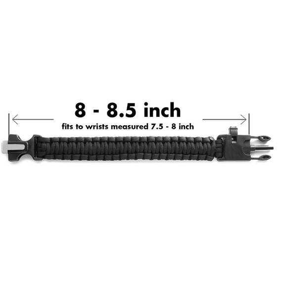 Nutravicity Paracord Emergency 3in1 Survival Bracelet - Fire, Knife, and Whistle - Picture 4 of 7